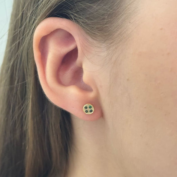 Topos De Dama Con Cristales Verdes