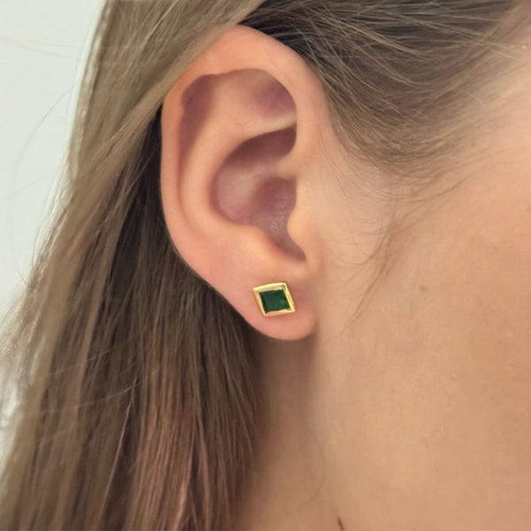 Topos De Dama De Cristal Verde Cuadrado