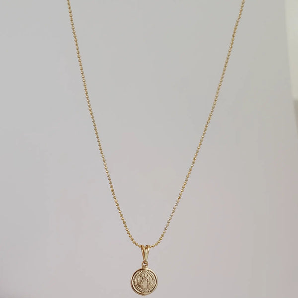 Cadena De Dama De Tejido Militar de 50-1mm de Grosor + Dije de San Benito + Envío Gratis