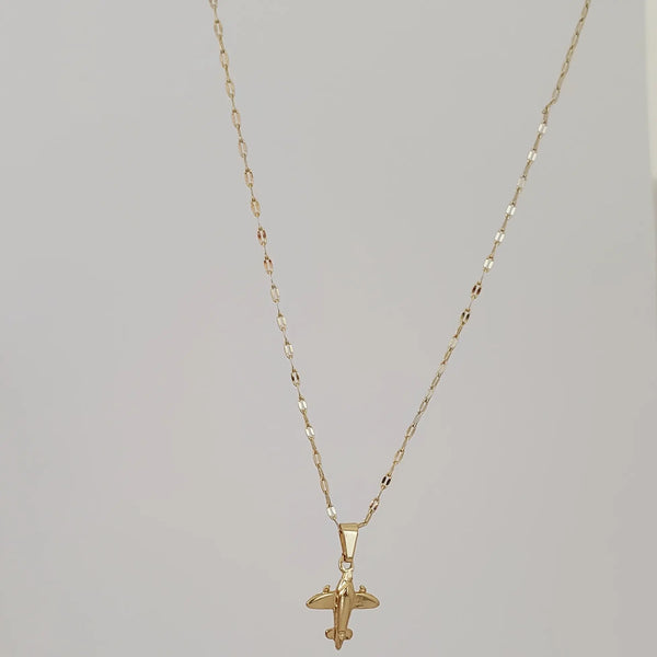 Cadena De Dama De Tejido Crispeta de 50-1mm de Grosor + Dije de Avión + Envío Gratis
