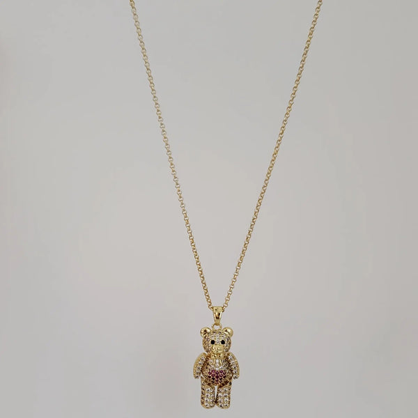 Cadena De Dama De Tejido Aros de 50-1mm de Grosor + Dije de Oso + Envío Gratis