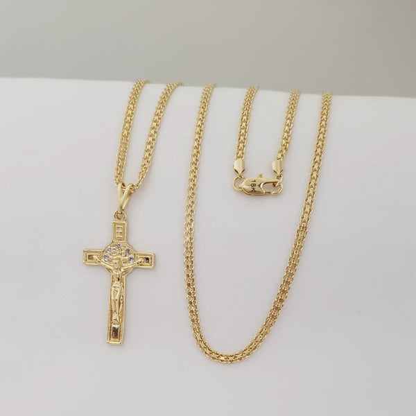 Cadena Tejido Chino de 50-3mm de Grosor + Dije de Crucifijo