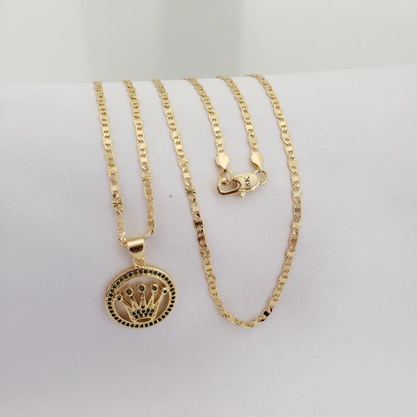 Cadena Tejido Escalera Con Destellos de 60-3mm de Grosor + Dije De Rolex