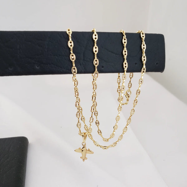 Cadena De Dama De Tejido Gucci De 50cm-3mm De Grosor + Dije de Avión + Envío Gratis