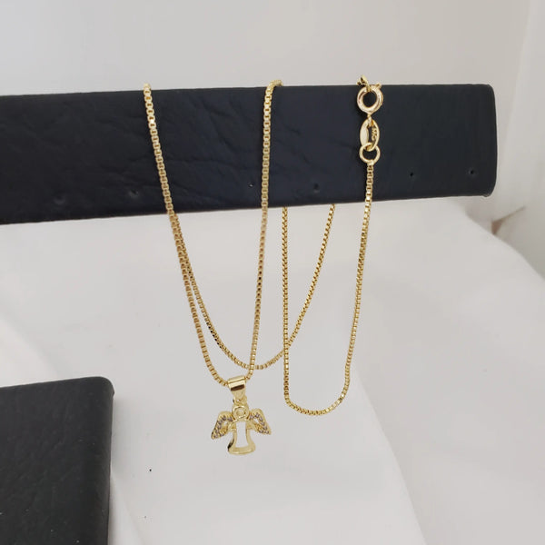 Cadena De Dama De Tejido Veneciano de 50cm-1mm De Grosor + Dije de Ángel + Envío Gratis