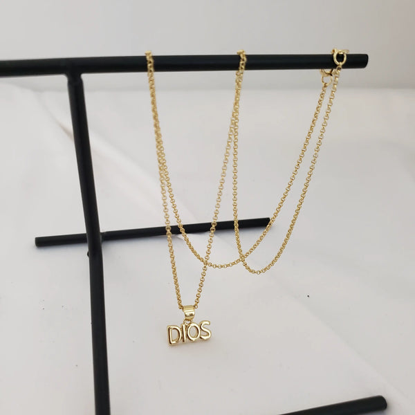 Cadena De Dama De Tejido Aros de 50cm-1mm De Grosor + Dije De Dios + Envío Gratis