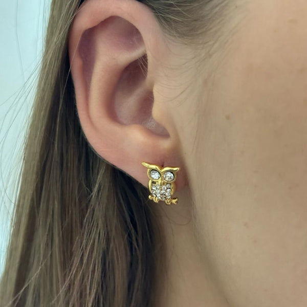 Topos De Dama Con Diseño De Búho De Piedras Cristal