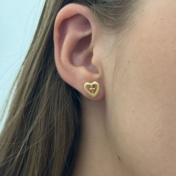 Topos De Dama Con Diseño De Corazón Con Cruz