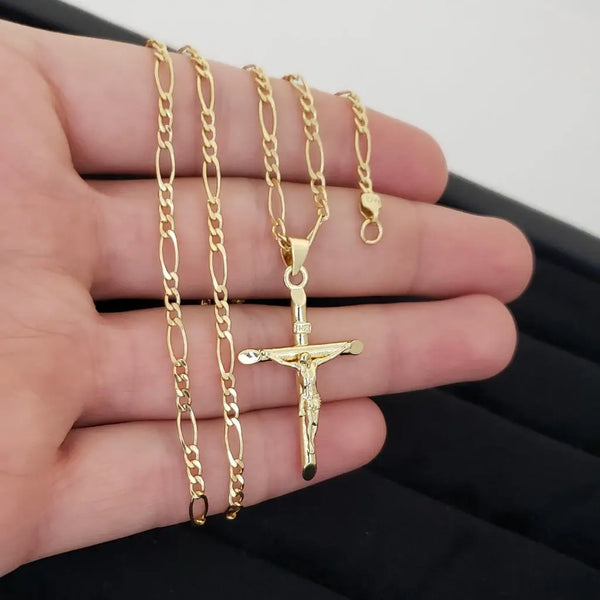 Cadena de Tejido Cartier de 60cm-2mm De Grosor + Dije de Crucifijo