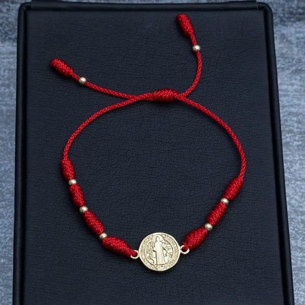 Pulsera De Caballero de Terlenca De 7 Nudos Con Balines de 3mm y Herraje De San Benito
