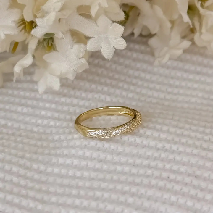 Argolla De Dama De Diseño Torneada Cristal