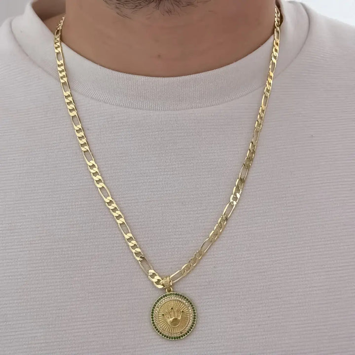 Cadena De Caballero De Tejido Cartier De 60cm-5mm De Grosor Con Dije Rolex
