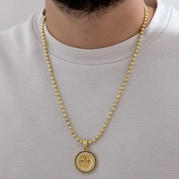 Cadena De Caballero De Tejido Militar De 60cm-3mm De Grosor Con Dije De Rolex