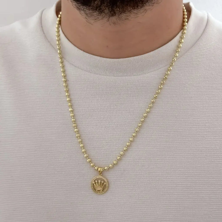 Cadena De Caballero De Tejido Militar De 60cm-3mm De Grosor Con Dije De Rolex Cristal