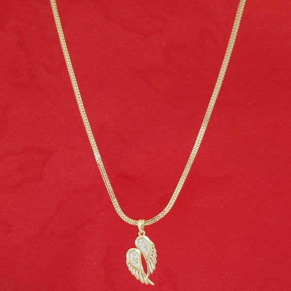 Cadena De Dama De Tejido Veneciano Doble Carril de 50cm-3mm De Grosor + Dije de Alas