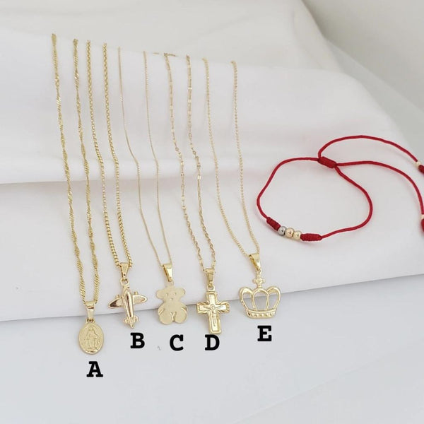 Cadenas De Dama De 50cm-1mm De Grosor + Dije + Manilla