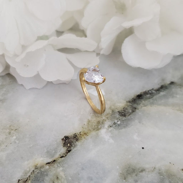 Anillo De Dama De Cristal Corazón