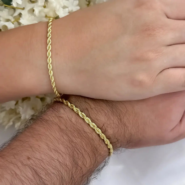 Esclavas De Pareja De Tejido Lazo De 3mm De Grosor + Envío Gratis