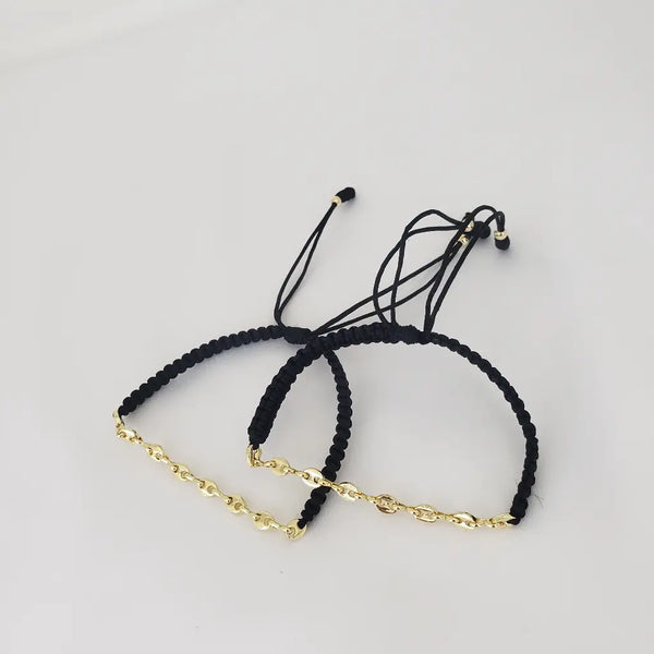 Manillas De Parejas De Tejido Macramé Con Cadena Gucci + Envío Gratis