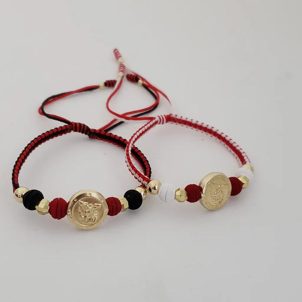 Par De Manillas De Dos Colores Con Herrajes De San Miguel + Envío Gratis