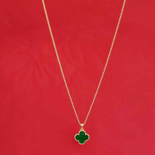 Cadena De Dama de Tejido Aros de 50cm-1mm De Grosor + Dije De Trébol