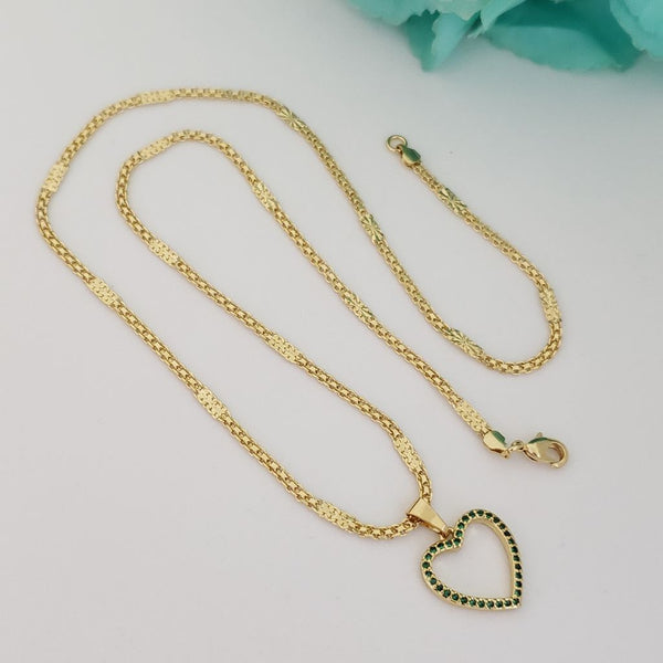 Cadena De Dama de Tejido Chino Con Destellos de 50cm-3mm De Grosor + Dije de Corazón