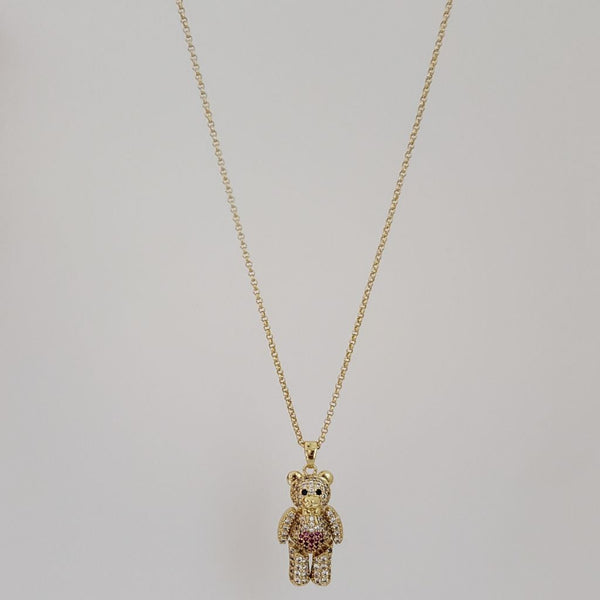 Cadena De Tejido Aros de 50cm-1mm De Grosor + Dije de Oso