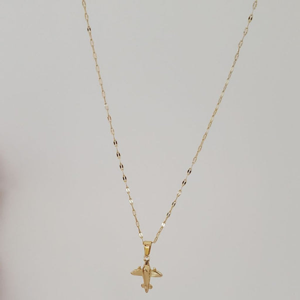 Cadena De Dama De Tejido Crispeta de 50cm-1mm De Grosor + Dije de Avión