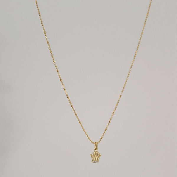 Cadena De Dama De Tejido Militar Palito de 45cm-1mm De Grosor + Dije de Corona