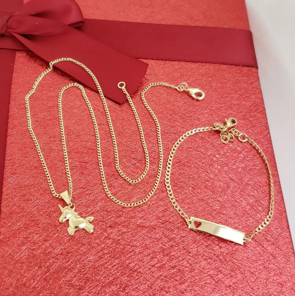Conjunto De Niños De San Miguel Arcángel + Cadena De Tejido Veneciano + Dije + Manilla Con Herraje. (Cadena De 40cm-1mm De Grosor)