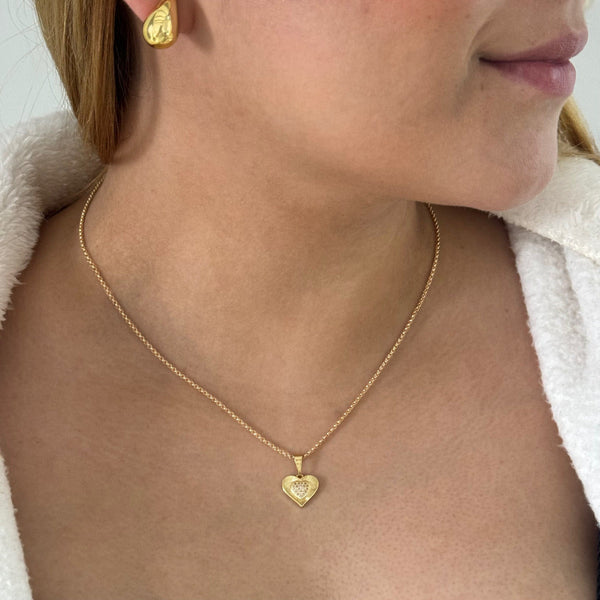 Cadena De Dama De Tejido Rolón De 50cm-1mm De Grosor + Dije De Corazón + Envío Gratis